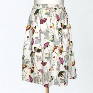 Vintage Ixia Umbrella Skirt Large Cotton Blend
